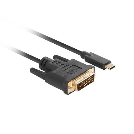 Lanberg CA-CMDV-10CU-0018-BK adaptador de cable de vídeo 1,8 m USB Tipo C DVI-D Ne
