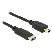 DeLOCK 2m, USB2.0-C/USB2.0 Mini-B cable USB Mini-USB B USB C Negro