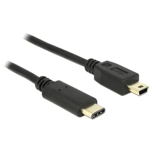 DeLOCK 2m, USB2.0-C/USB2.0 Mini-B cable USB Mini-USB B USB C Negro