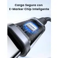 Ugreen 70427 cable USB USB 2.0 1 m USB C Negro, Plata