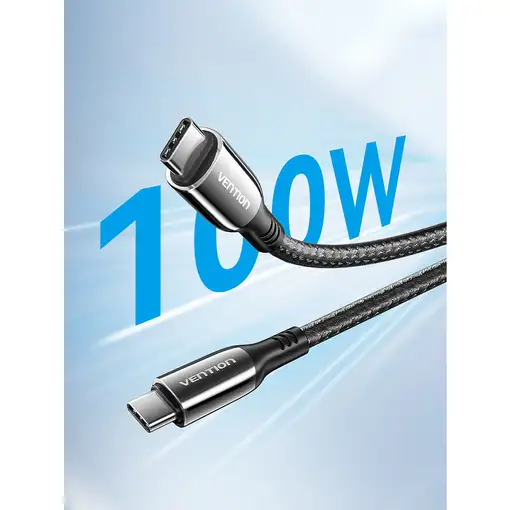 Vention Cable USB 2.0 Tipo-C 5A 100W CTKBAV/ USB Tipo-C Macho - USB Tipo-C Macho/