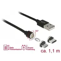 DeLOCK 85723 cable USB USB 2.0 1,1 m USB A USB C/Micro-USB B Negro