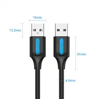 Vention Cable USB 2.0 COJBC/ USB Macho - USB Macho/ 50cm/ Negro