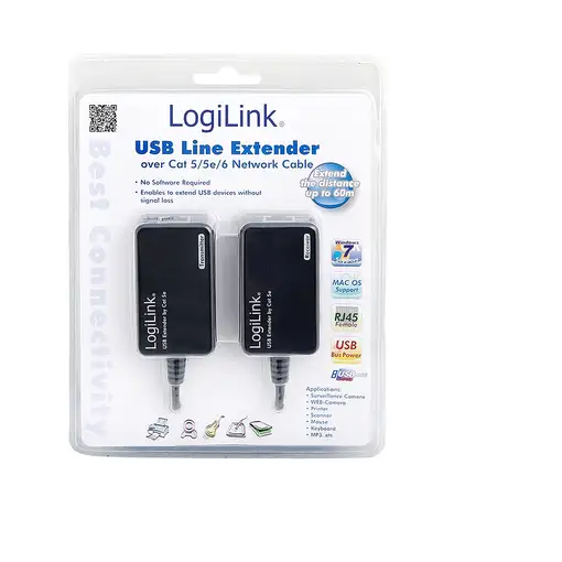 LogiLink Line Extender USB via CAT5/6 tarjeta y adaptador de interfaz