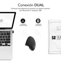 Ratón Glide Vertical Ergo Dual Mouse Batería Negro