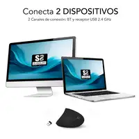 Ratón Glide Vertical Ergo Dual Mouse Batería Negro