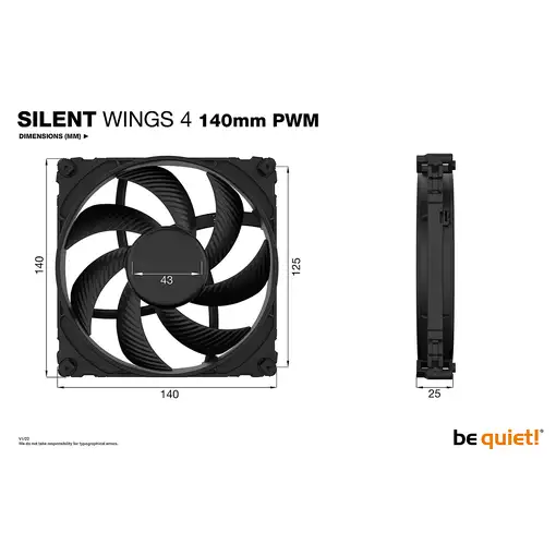 be quiet! SILENT WINGS 4 | 140mm PWM Carcasa del ordenador Ventilador 14 cm Negro