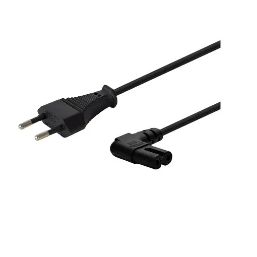 Savio CL-144 Power cable Black 3 m angled Negro 2 pines IEC Type E (3.4 mm, 3.1 mm