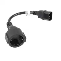 Lanberg CA-C14E-10CC-0018-BK cable de transmisión Negro 0,18 m C14 acoplador