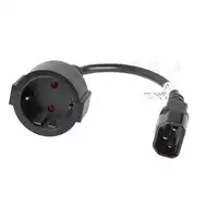 Lanberg CA-C14E-10CC-0018-BK cable de transmisión Negro 0,18 m C14 acoplador