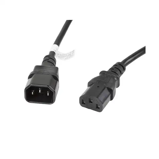 Lanberg CA-C13E-11CC-0030-BK cable de transmisión Negro 3 m C13 acoplador C14 acop