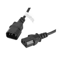 Lanberg CA-C13E-10CC-0018-BK cable de transmisión Negro 1,8 m C13 acoplador C14 ac