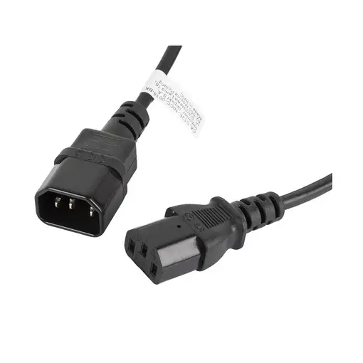 Lanberg CA-C13E-10CC-0018-BK cable de transmisión Negro 1,8 m C13 acoplador C14 ac