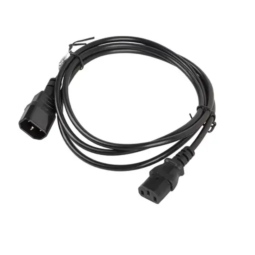 Lanberg CA-C13E-10CC-0018-BK cable de transmisión Negro 1,8 m C13 acoplador C14 ac
