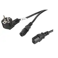Lanberg CA-C13C-13CC-0018-BK cable de transmisión Negro 2 m C13 acoplador CEE7/7