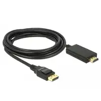 DeLOCK 85318 adaptador de cable de vídeo 3 m DisplayPort HDMI Negro