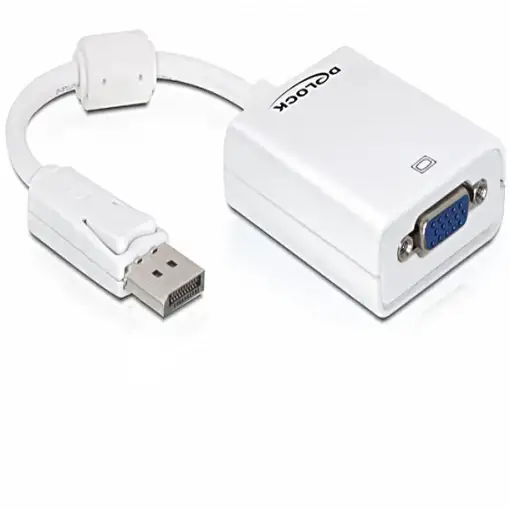 DeLOCK 61766 adaptador de cable de vídeo 0,125 m VGA (D-Sub) DisplayPort Blanco