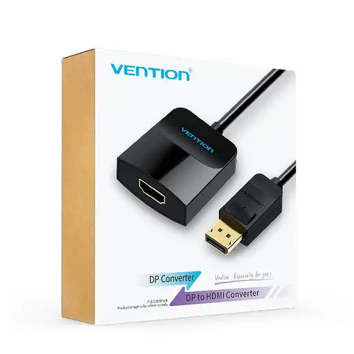 Vention Cable Conversor HBGBB/ Displayport Macho - HDMI Hembra/ 15cm/ Negro
