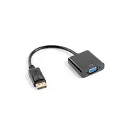 Lanberg AD-0002-BK adaptador de cable de vídeo 0,2 m VGA (D-Sub) DisplayPort Negro