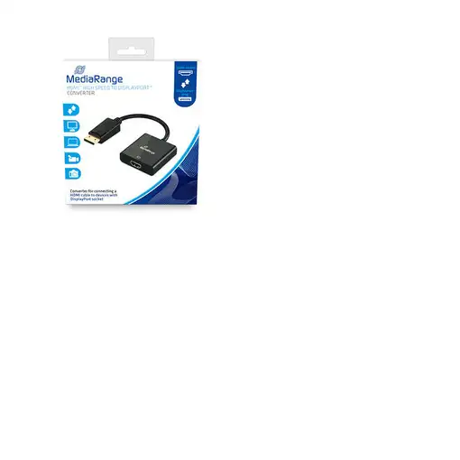 MediaRange MRCS177 adaptador de cable de vídeo 0,2 m DisplayPort HDMI Negro