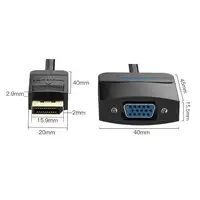 Vention Cable Conversor HBFBB/ Displayport Macho - VGA Hembra/ 15cm/ Negro