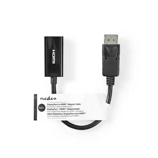 Nedis CCGT37150BK02 adaptador de cable de vídeo 0,2 m HDMI tipo A (Estándar) Displ