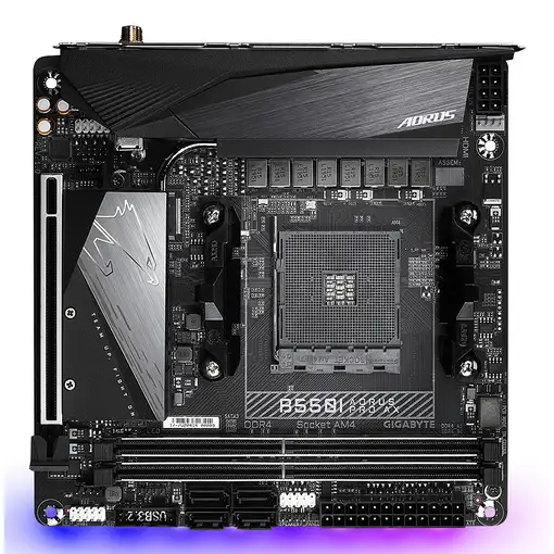 GIGABYTE B550I AORUS PRO AX Placa base - Procesadores AMD Ryzen 5000, VRM de 8 fas