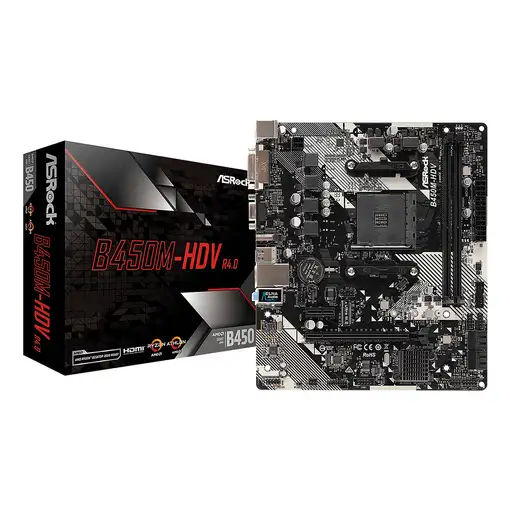 Asrock B450M-HDV R4.0 AMD B450 Zócalo AM4 micro ATX