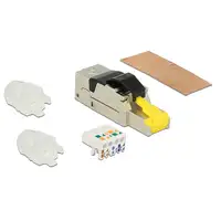 DeLOCK 86285 conector RJ45 Negro, Plata, Transparente, Amarillo