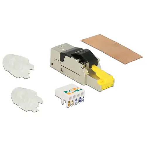DeLOCK 86285 conector RJ45 Negro, Plata, Transparente, Amarillo