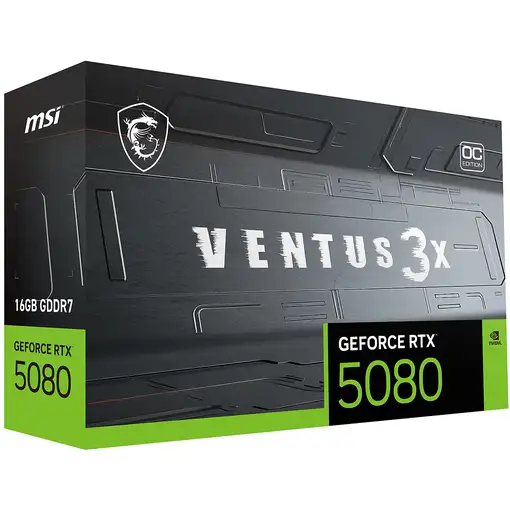 MSI VENTUS GEFORCE RTX 5080 16G 3X OC PLUS tarjeta gráfica NVIDIA 16 GB GDDR7