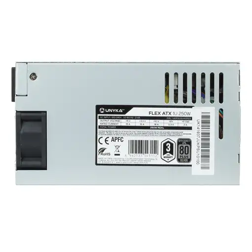 UNYKAch UKPSU1U40003 unidad de fuente de alimentación 250 W 20+4 pin ATX 1U Plata
