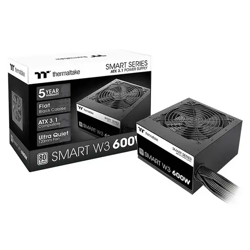 Thermaltake Smart W3 unidad de fuente de alimentación 600 W 24-pin ATX ATX Negro