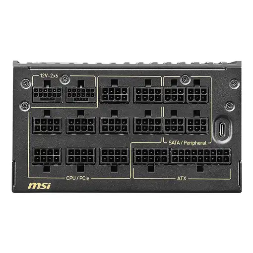 MSI MEG Ai1600T PCIE5 unidad de fuente de alimentación 1600 W 24-pin ATX ATX Negro