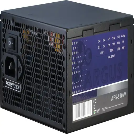 Inter-Tech Argus APS unidad de fuente de alimentación 520 W 20+4 pin ATX ATX Negro