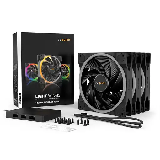 be quiet! Light Wings | 140mm PWM Triple Pack high-speed Carcasa del ordenador Ven