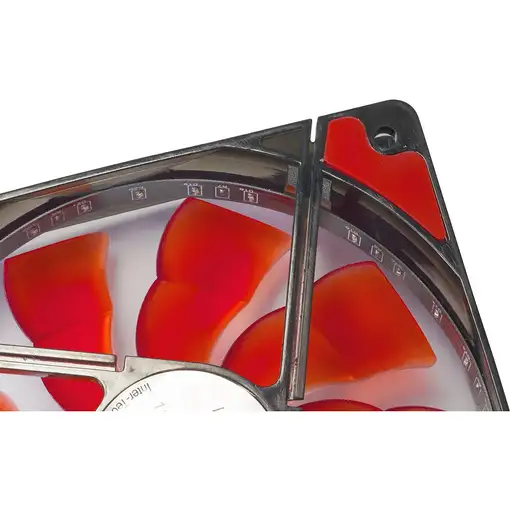 Inter-Tech L-12025 Carcasa del ordenador Ventilador 12 cm Negro, Rojo