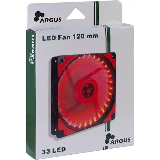 Inter-Tech L-12025 Carcasa del ordenador Ventilador 12 cm Negro, Rojo
