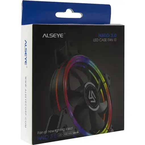 Inter-Tech Alseye Halo 3.0 Carcasa del ordenador Ventilador 12 cm Negro