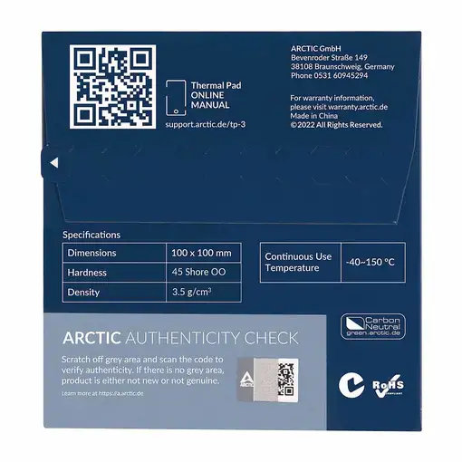 ARCTIC TP-3 compuesto disipador de calor Parche térmico