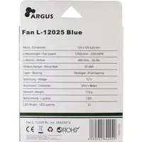 Inter-Tech L-12025 Carcasa del ordenador Ventilador 12 cm Negro, Azul