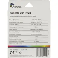 Inter-Tech Argus RS-051 RGB Carcasa del ordenador Ventilador 12 cm Negro