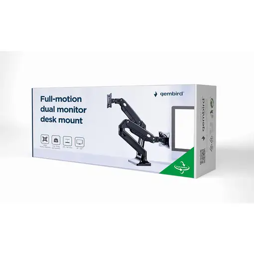 Gembird MA-DA2-03 soporte para monitor 88,9 cm (35") Escritorio Negro