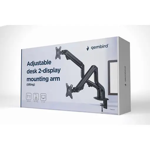 Gembird MA-DA2-02 soporte para monitor 81,3 cm (32") Escritorio Negro