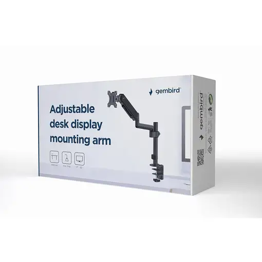 Gembird MA-DA1P-01 soporte para monitor 81,3 cm (32") Escritorio Negro