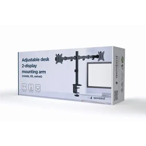 Gembird MA-D2-01 soporte para monitor 81,3 cm (32") Escritorio Negro