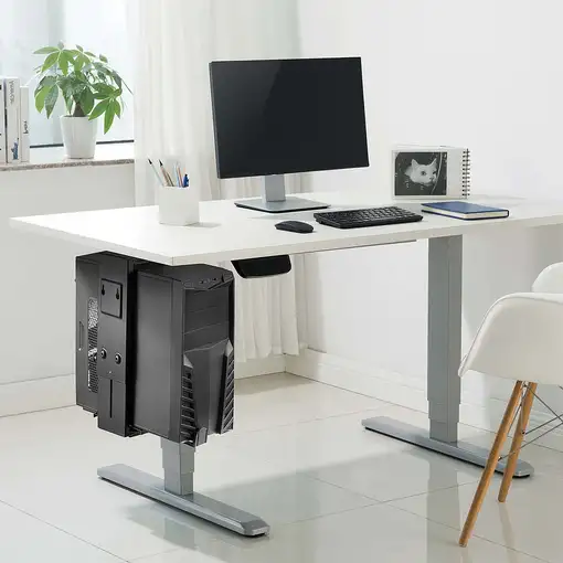 AISENS Soporte Giratorio Antirrobo y Altura Personalizable para CPU para Montaje p