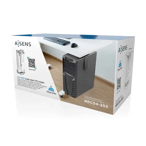 AISENS Soporte Giratorio Antirrobo y Altura Personalizable para CPU para Montaje p