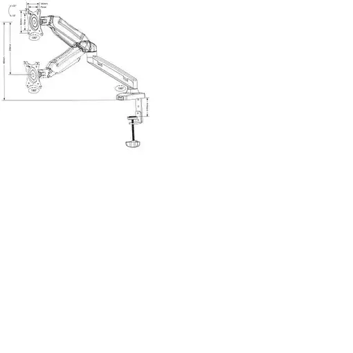Maclean MC-860 soporte para monitor 68,6 cm (27") Escritorio Negro