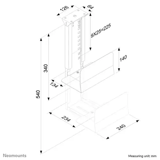Neomounts CPU-D200BLACK Soporte para CPU - máx 30 kg - universal